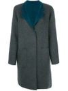 Manzoni 24 Contrast Lapel Coat In Grey