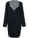 Manzoni 24 Contrast Lapel Coat - Blue