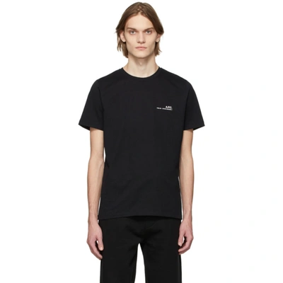 A.p.c. Item 001 T-shirt With Logo Print In Black
