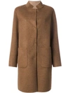 Manzoni 24 Single Breasted Coat In Brown