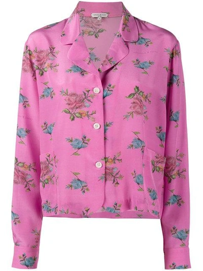 Natasha Zinko Floral Print Pyjama Top In Pink/purple