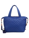 Mz Wallace Oxford Sutton Large Nylon Satchel In Estate Blue Oxford/silver