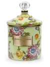 Mackenzie-childs Small Flower Market Canister In Green