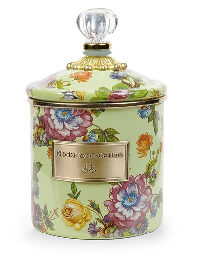 Mackenzie-childs Small Flower Market Canister In Green