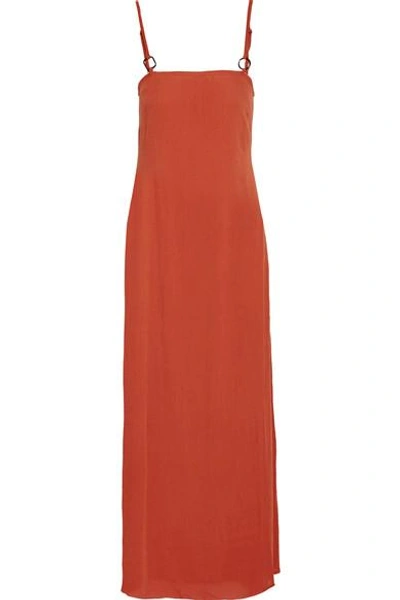 Solid & Striped Staud Calico Crinkled Gauze Maxi Dress In Brick