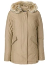 Woolrich Feather Hooded Coat In Neutrals