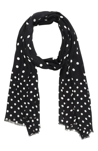 Kate Spade Mixed Dot Oblong Scarf In Black