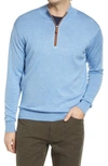 Peter Millar Crown Regular Fit Quarter Zip Pullover In Cottage Blue