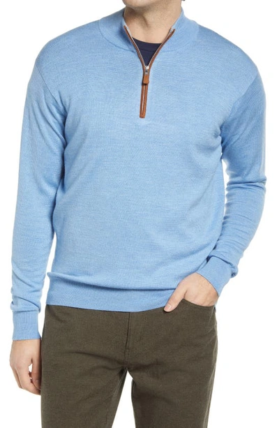 Peter Millar Crown Regular Fit Quarter Zip Pullover In Cottage Blue