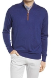Peter Millar Crown Regular Fit Quarter Zip Pullover In Glacier Blue