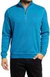 Tommy Bahama Tobago Bay Half Zip Pullover In Hazy Teal