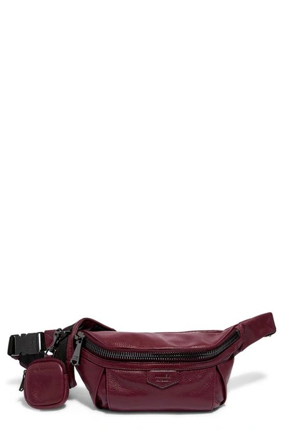 Aimee Kestenberg Outta Here Sling Leather Belt Bag With Pods Pouch In Oxblood