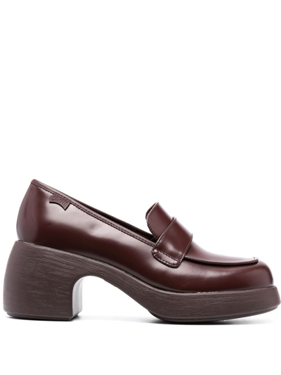 Camper Thelma Penny Loafer In Burgundy