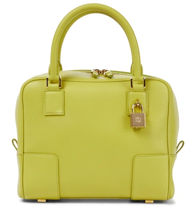 Loewe Yellow Amazona 19 Small Leather Top Handle Bag In Green