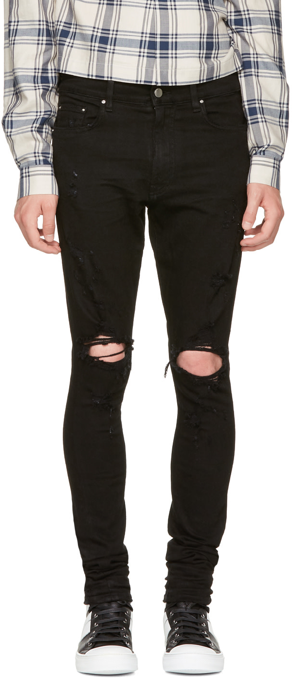 amiri black thrasher jeans
