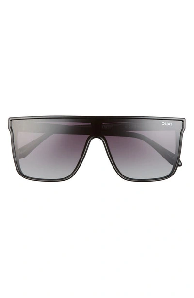 Quay Night Fall 52mm Gradient Flat Top Sunglasses In Black / Smoke