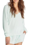 Wildfox Deep V-neck Baggy Beach Jumper Pullover In Soothing Sea