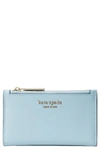 Kate Spade Small Spencer Slim Leather Bifold Wallet In Teacup Blue