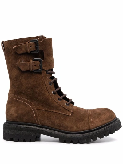 Del Carlo Take Kaleido Lace-up Boots In Brown