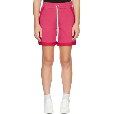 Amiri Pink Core Logo Sweat Shorts In Peacock