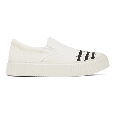 Undercoverism White Barbed Wire Slip-on Sneakers