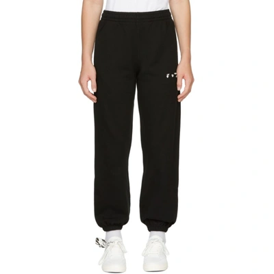 Off-white Black Logo Lounge Pants In Black White