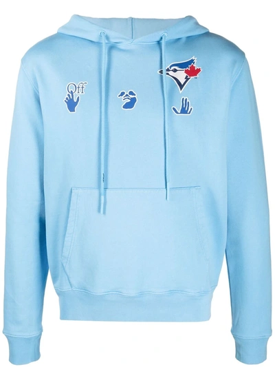 Off-white Blue Mlb Edition Toronto Blue Jays Hoodie In Light Blue Blue White (light Blue)