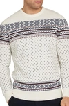 Barbour Essential Fair Isle Wool Crewneck Sweater In Ecru