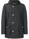 Woolrich Feather Down Hooded Coat In Phm Phantom