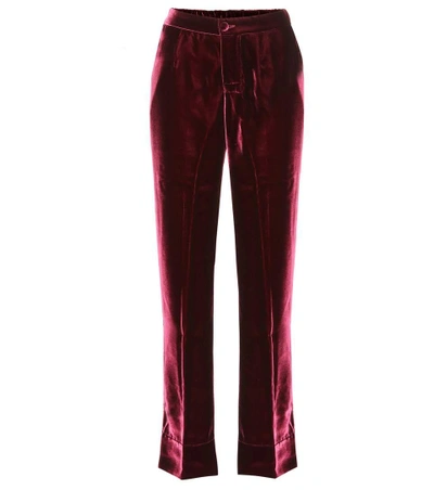 F.r.s For Restless Sleepers Crono Velvet Trousers In Red