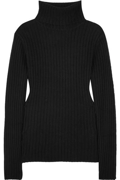 Allude Ribbed Cashmere Turtleneck Sweater