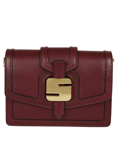 Serapian Smooth Claret Mini Shoulder Bag In Bordeaux