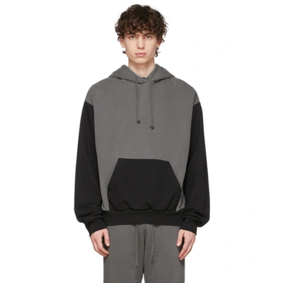 John Elliott 1992 Two-tone Cotton Hoodie In Black