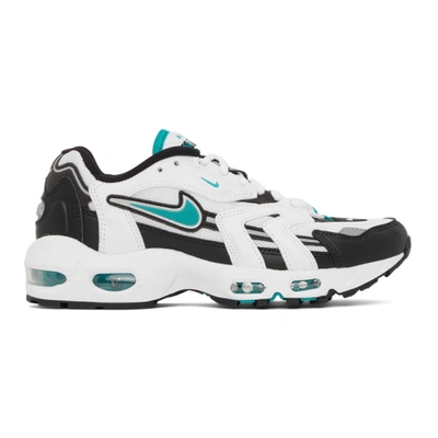 Nike Mens White Mystic Teal Black Air Max 96 Ii Leather, Suede And Mesh Low-top Trainers 7 In White/mystic Teal