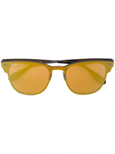Ray Ban Contrast Colour Tinted Sunglasses In Metallic