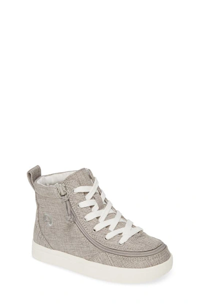 Billy Footwear Kids' Classic Hi-rise Sneaker In Grey Jersey Linen