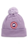 Canada Goose Kids' Wool Pom Toque In Lavender