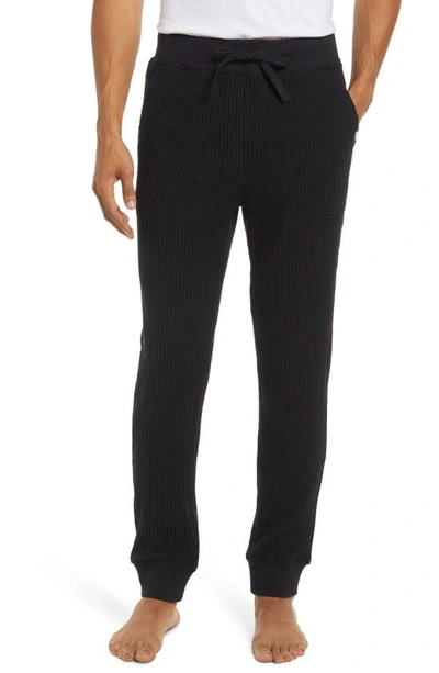 Ugg Men's Glover Waffle Knit Thermal Pants In Black