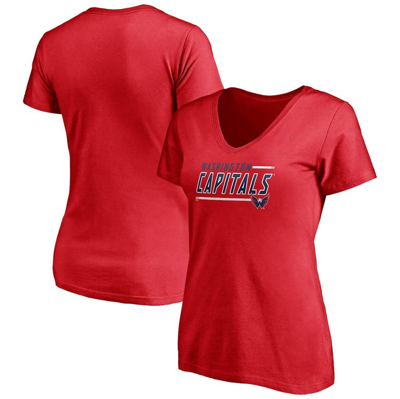 Fanatics Women's Red Washington Capitals Mascot In Bounds V-neck T-shirt