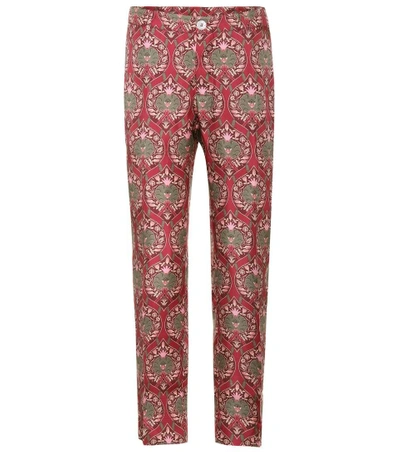F.r.s For Restless Sleepers Tartaro Printed Silk Trousers In Oreameetal Rosa