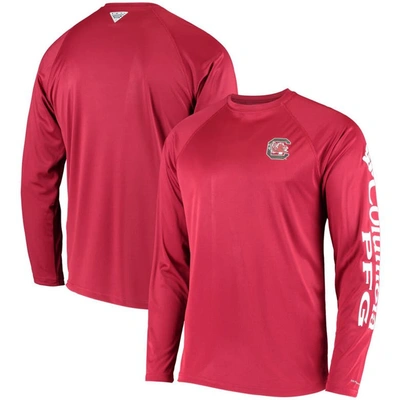 Columbia Men's Pfg Garnet South Carolina Gamecocks Terminal Tackle Omni-shade Long Sleeve T-shirt