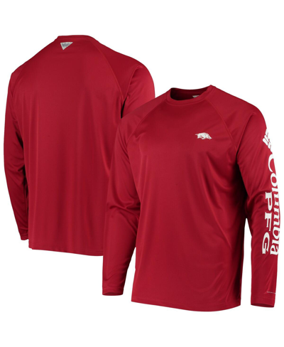Columbia Men's Pfg Cardinal Arkansas Razorbacks Terminal Tackle Omni-shade Long Sleeve T-shirt