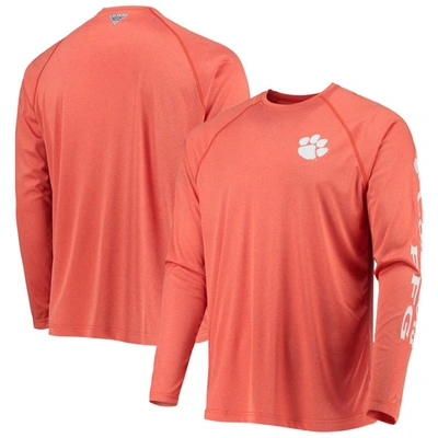 Columbia Men's Orange Clemson Tigers Pfg Terminal Tackle Omni-shade Long Sleeve T-shirt