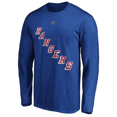 Fanatics Men's Alexis Lafreniere Blue New York Rangers Authentic Stack Name And Number Long Sleeve T-shirt