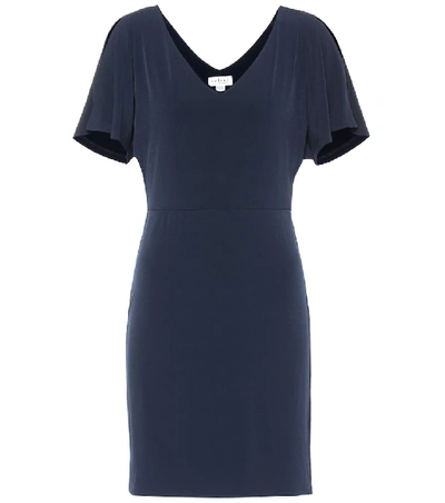 Velvet Jersey Dress In Blue