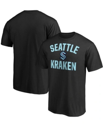 Fanatics Men's Navy Seattle Kraken Big And Tall Victory Arch T-shirt In Black
