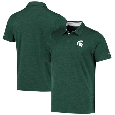 Columbia Men's Green Michigan State Spartans Tech Trail Space Dye Omni-shade Polo