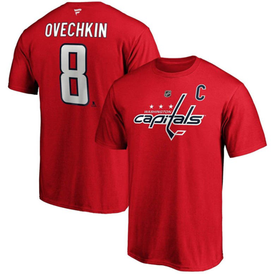 Fanatics Men's Alexander Ovechkin Big And Tall Red Washington Capitals Team Authentic Stack Name And Number T