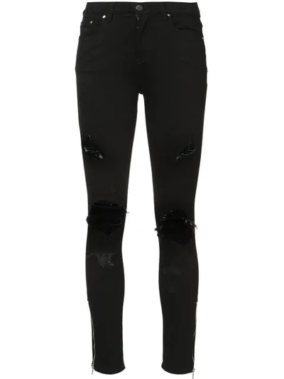 Amiri Thrasher Distressed High-rise Skinny Jeans In Black