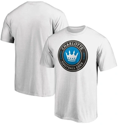 Fanatics Men's White Charlotte Fc Primary Logo Team T-shirt